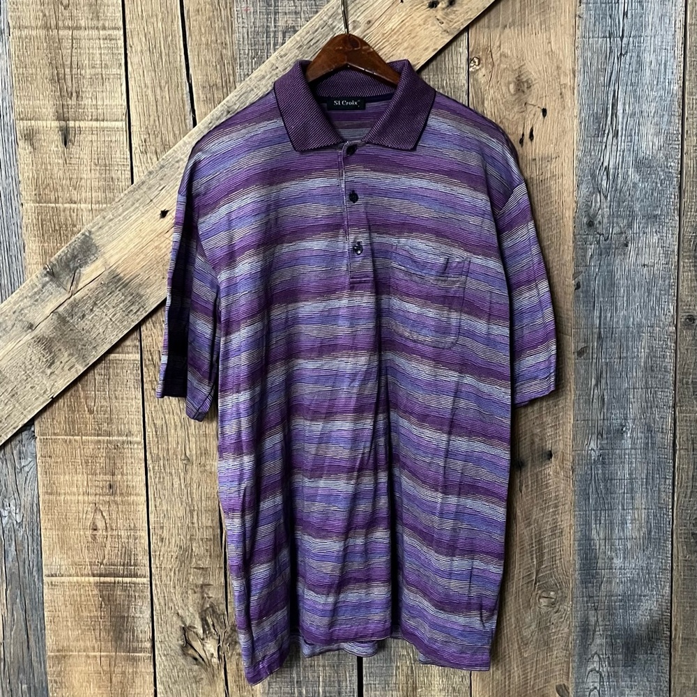 St. Croix Purple Striped Polo